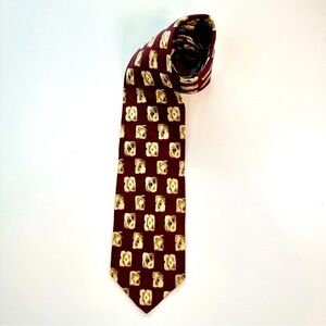 Joseph Abboud Collection Silk Burgundy Geometric Necktie 57 In Length 3.75 In W